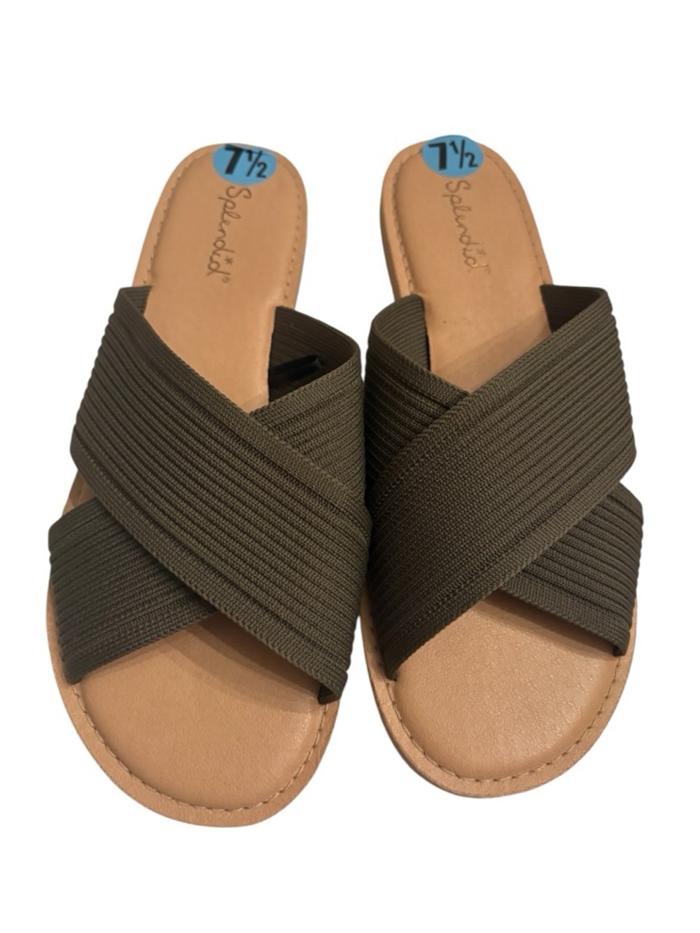 Splendid Tegan Criss Cross Flat Sandals Size 7.5 Olive Green